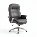 Chaise de bureau en cuir noir avec accoudoirs et roulettes 70 x 70 x 120cm