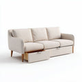 Canapé contemporain beige avec rangement intégré dimensions 200 x 80 x 85cm