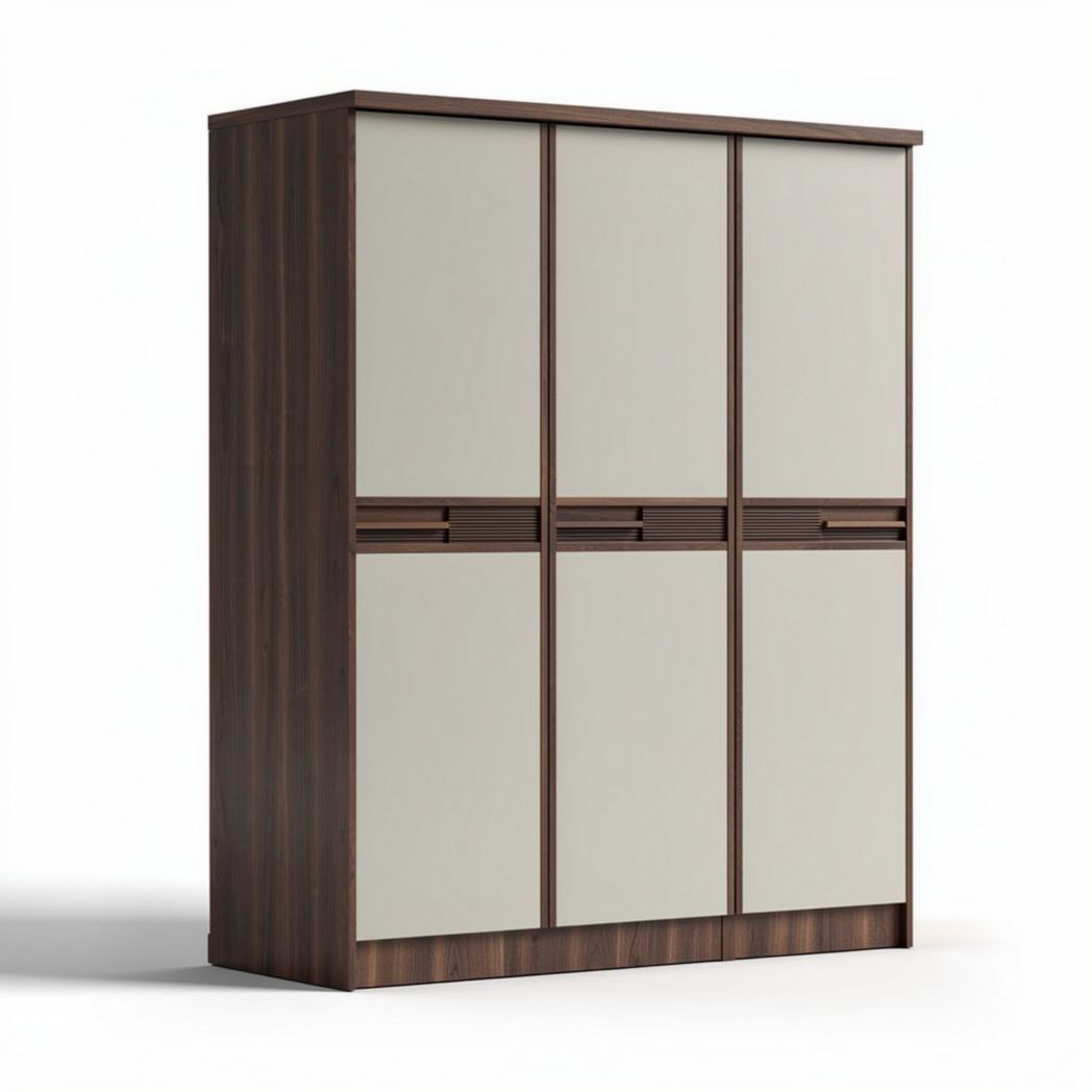 Armoire moderne en bois avec portes coulissantes gris beige 120 x 60 x 200cm