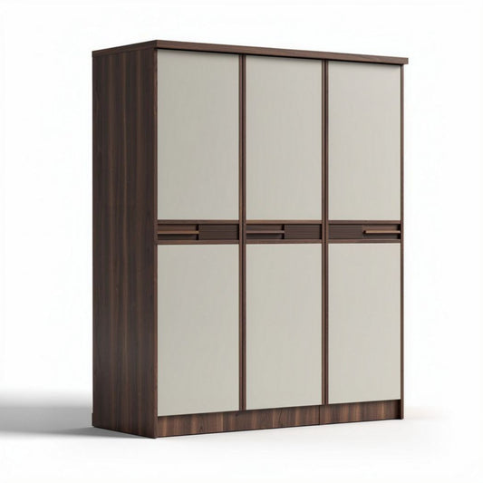 Armoire moderne en bois avec portes coulissantes gris beige 120 x 60 x 200cm