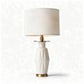 Lampe de table en céramique blanche avec abat-jour en tissu 25 x 25 x 55cm