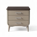 Table de nuit moderne en bois et métal finish beige 50 x 40 x 45cm