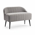 Canapé en tissu gris avec pieds en métal noir dimensions 120 x 70 x 75cm